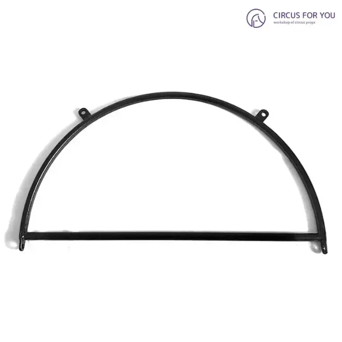 Aerial half-ring for hanging aerial silk