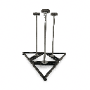 Handstand canes on collapsible triangular platform