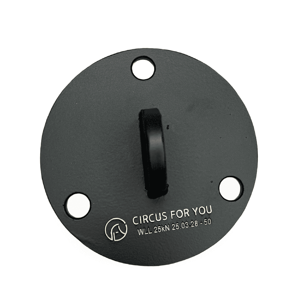 Anchor Plate for ceiling for hanging circus props