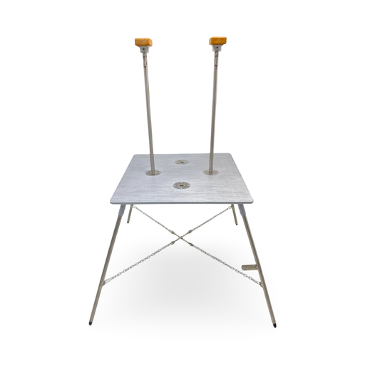 [10682] Equilibrium table with three handstand canes ( stainless steel )