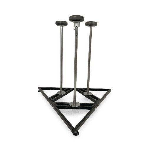 Handstand canes on collapsible triangular platform