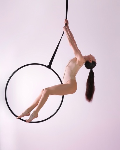 [10808] Aerial hoop rigging set “Strop”  with “Swivel-Ring” black steel