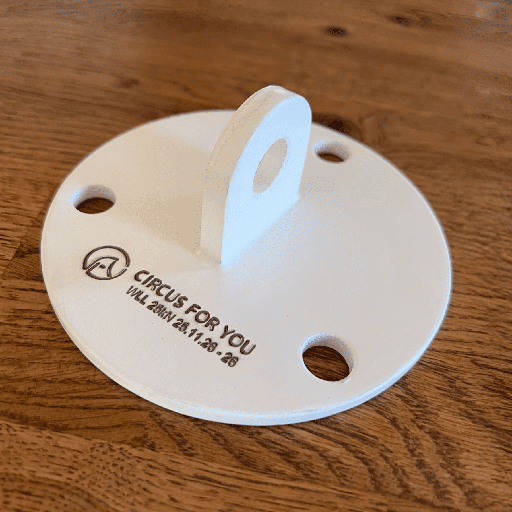 Anchor Plate for ceiling for hanging circus props